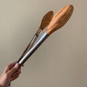 Williams Sonoma Olivewood 12” Tongs
